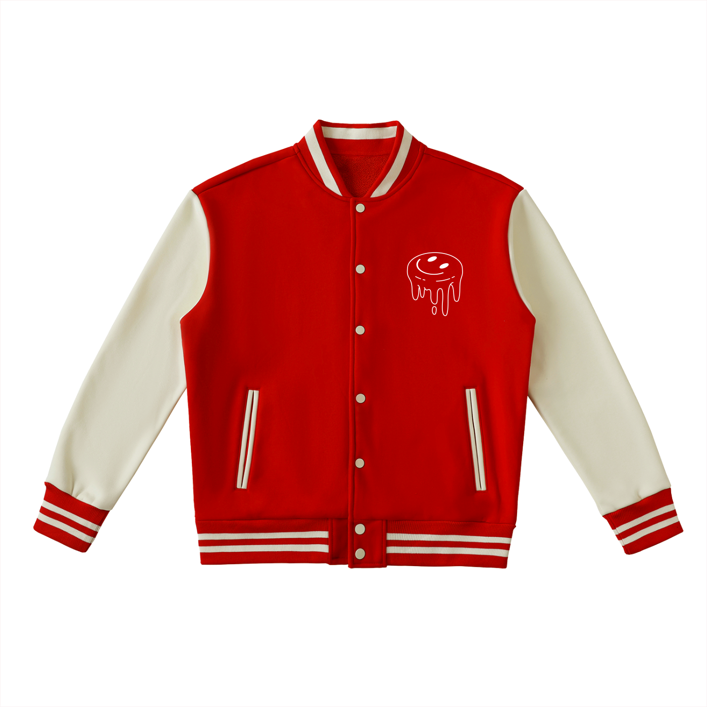 Rave Ready Two-Tone Fleeced Varsity Jacket