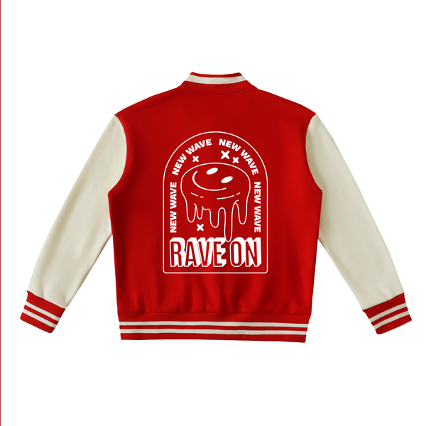 Rave Ready Two-Tone Fleeced Varsity Jacket