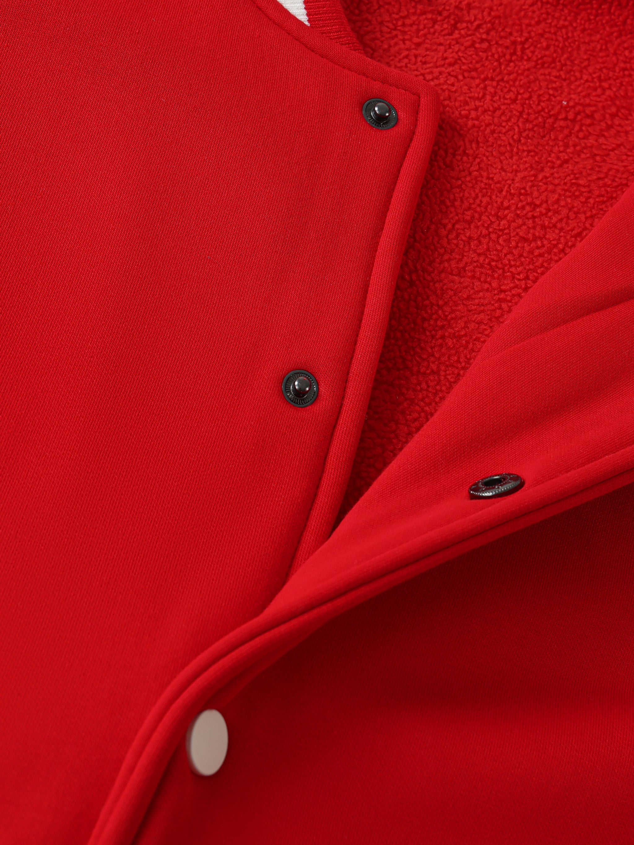 Rave Ready Two-Tone Fleeced Varsity Jacket